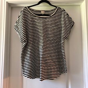 Striped shirt sleeve shirt